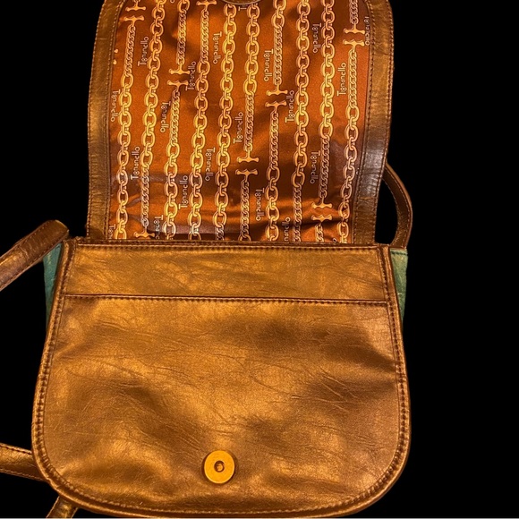 Tignanello Teal Leather Crossbody Bag - Picture 6 of 7